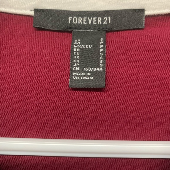 NEW F21 Collegiate Cropped Shirt - Picture 2 of 4